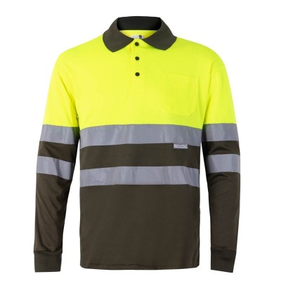 Polo bicolor manga larga de alta visibilidad 175