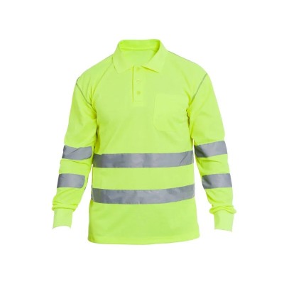 Polo de manga larga de alta visibilidad monocolor GRANGE HV