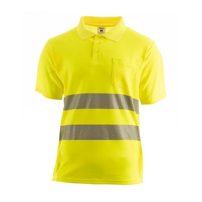 Polo manga corta alta visibilidad monocolor RAIN HV
