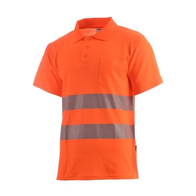 Polo manga corta alta visibilidad monocolor RAIN HV