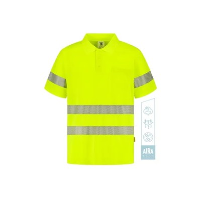 Polo de manga corta de alta visibilidad monocolor POP HV