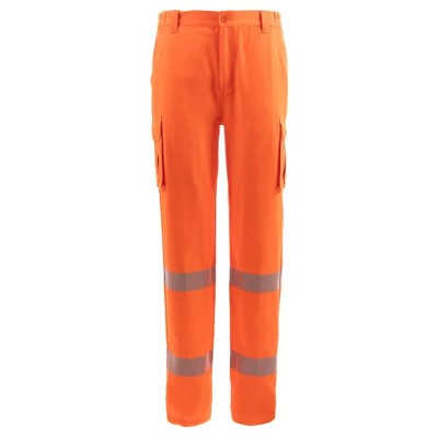 Pantalón algodón monocolorbanda segmentada alta visibilidad WIRE HV