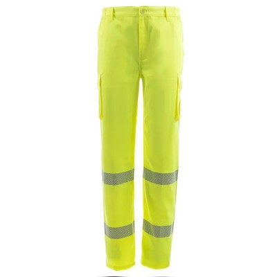 Pantalón algodón monocolorbanda segmentada alta visibilidad WIRE HV