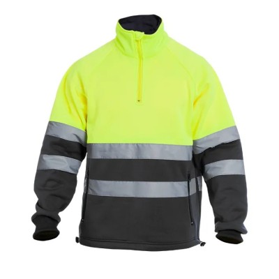 Sudadera de alta visibilidad combinada con cremallera CHILL HV