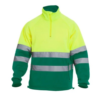 Sudadera de alta visibilidad combinada con cremallera CHILL HV