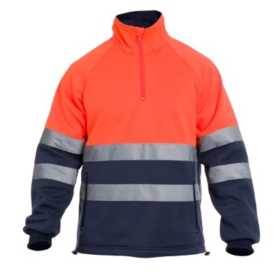Sudadera de alta visibilidad combinada con cremallera CHILL HV