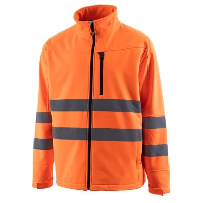 Softshell tricapa de alta visibilidad monocolor GRAVITY HV